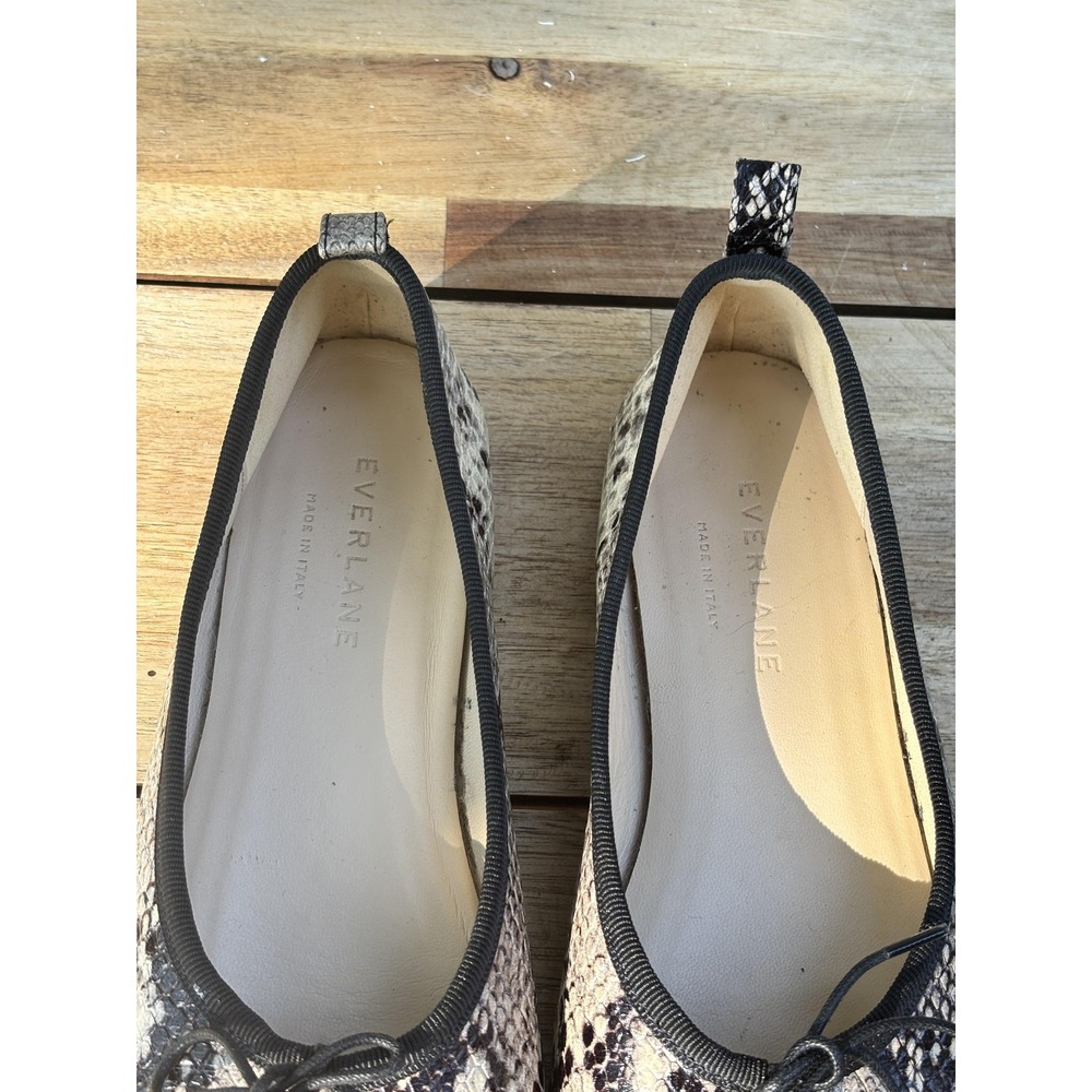 Everlane Shoes Womens Size 6.5 Python Print Ballet Flats Made in‎ Italy Snake - Picture 3 of 6